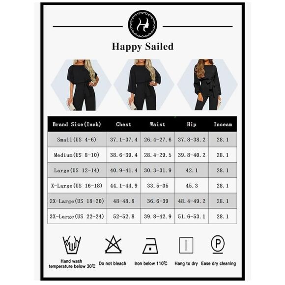 NEW Blue Wide Leg Casual Long Belted Jumpsuit Career M - Picture 3 of 4